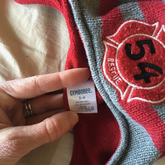 Gymboree Fire Rescue hat, The Children's Place hat, and Land's End mittens - Picture 7 of 11